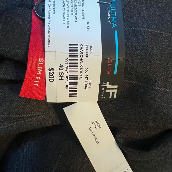 NWT! RTL $200 J Ferrar Mens 40SH Charcoal Sport Coat Jacket Slim Ultra Comfort - Picture 7 of 11